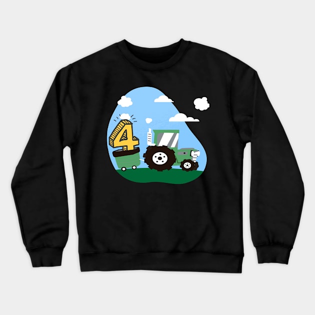 zum 4. Geburtstag Traktor Outfit für Jungs und Landwirte Crewneck Sweatshirt by alpmedia